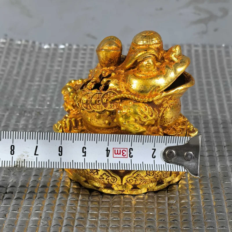 Antique Collection Three-Legged Golden Toad Ingot Golden Toad Home Decoration Golden Toad Incense Burner Craft Ornament