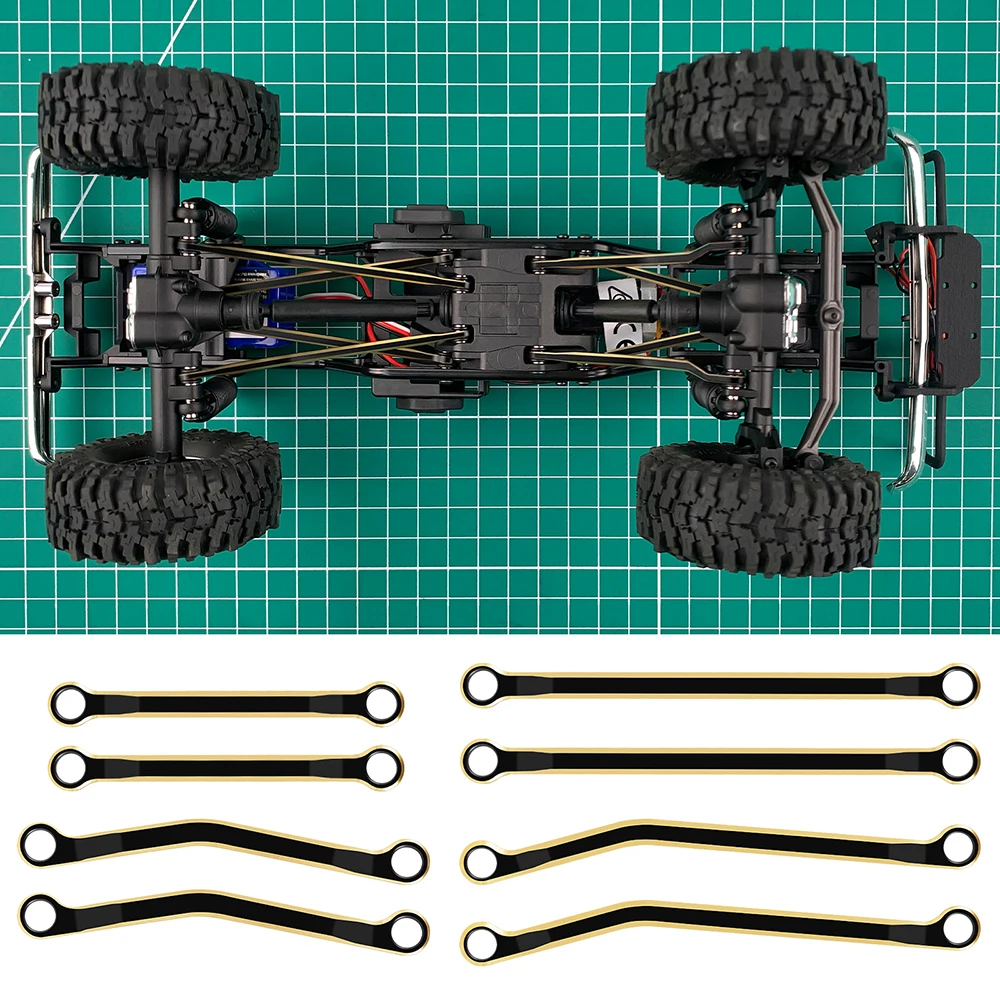 YEAHRUN Zestaw mosiężnych łączników podwozia o wysokim prześwicie dodaje wagę do TRX4M K10 F150 1/18 RC Micro Crawler Car