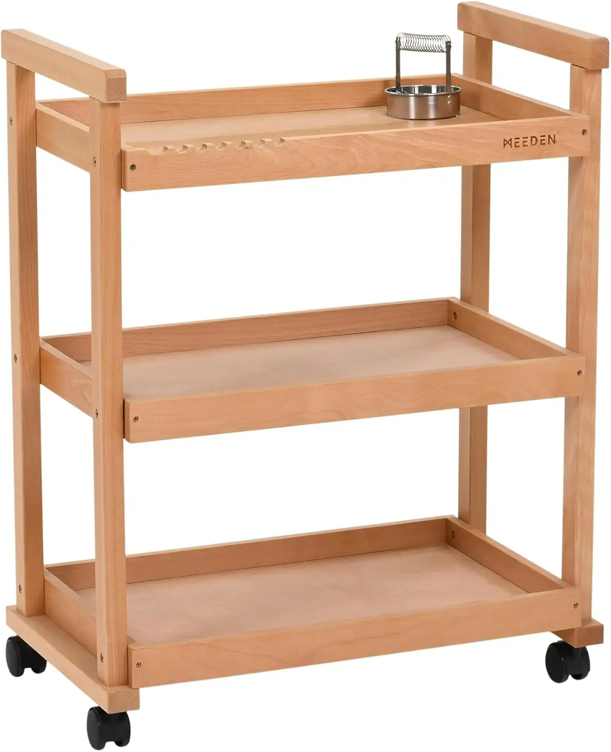 

Art Cart Storage Organizer, 3-Tier Rolling Utility Studio Taboret with Caster Wheels, Multifunctional Storage Trolley Shelving U