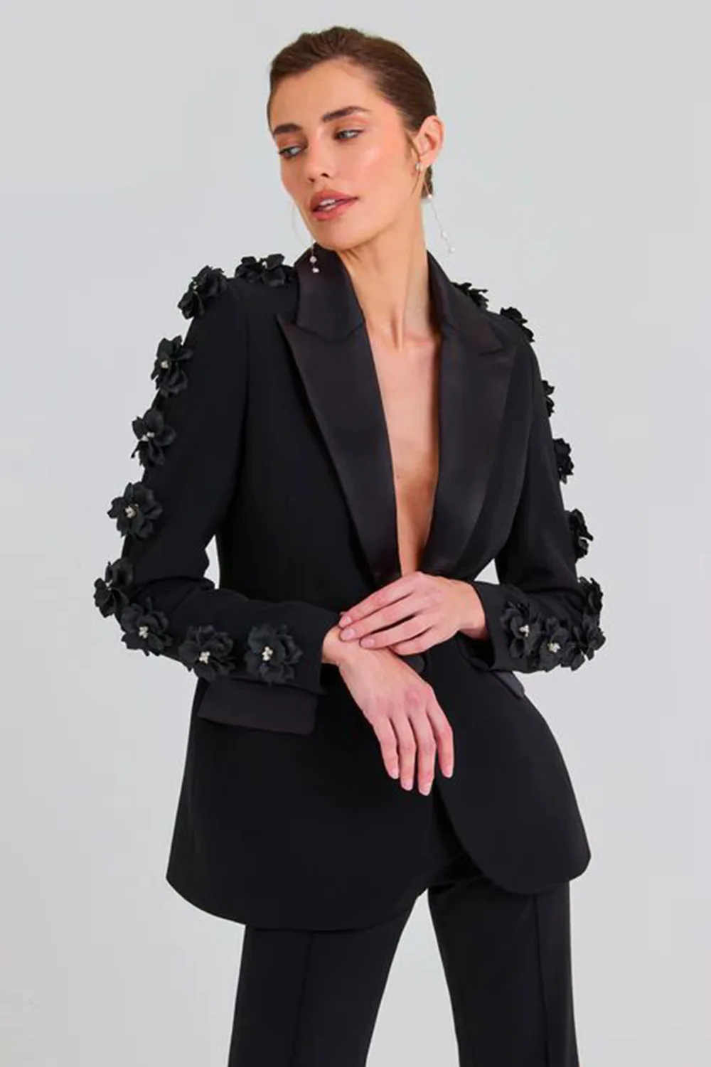 New Fashionable High-End Suit Set Floral Decorations for Women European American Party Trousers Two-Piece Set pant sets vestidos