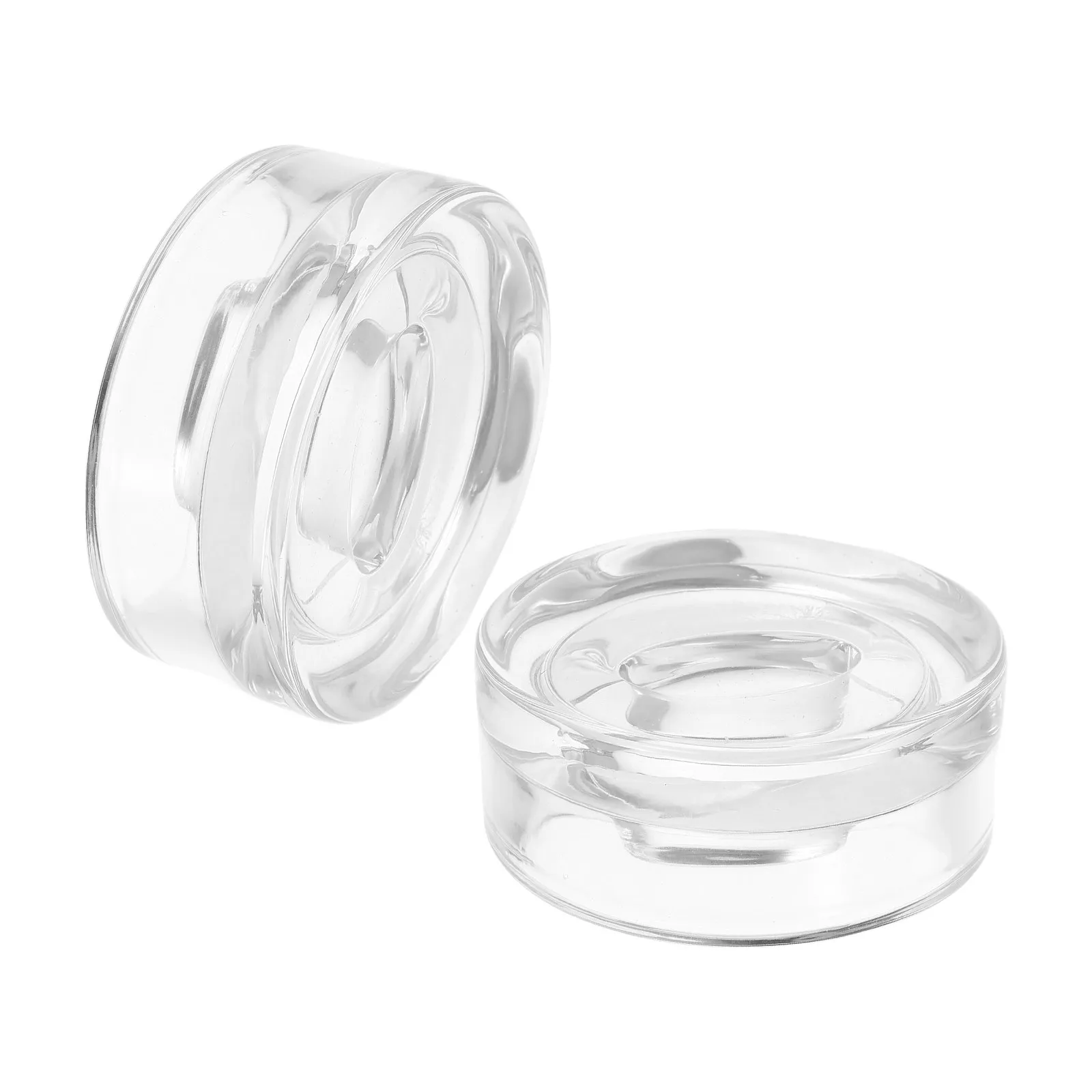 2Pcs Glass Fermentation Weights Heavy Wide Mouth Jar Accessories Clear Glass Canning Weights Easy Grip Handle for Sauerkraut
