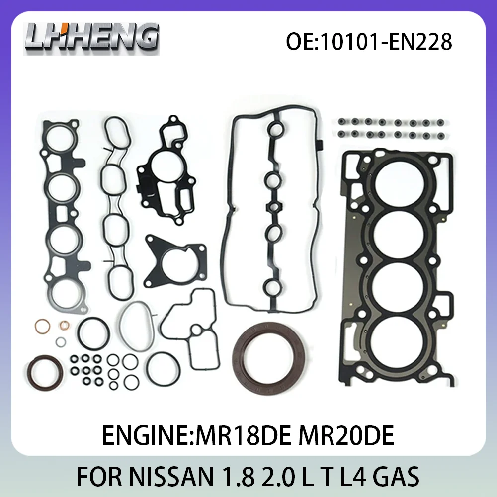 

Engine Full Overhaul Gasket Set For NISSAN QASHQAI TIIDA X-TRAIL 10101-EN228 1.8 L T 2.0 L T L4 MR18DE MR20DE 04-14 1.8L 2.0L