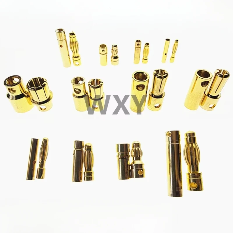 

5/10Pairs 2MM 3MM 3.5MM 4MM 5mm 5.5mm 6mm 8mm Gold Plated Male Female Bullet Banana Plug Connector For ESC Battery Motor