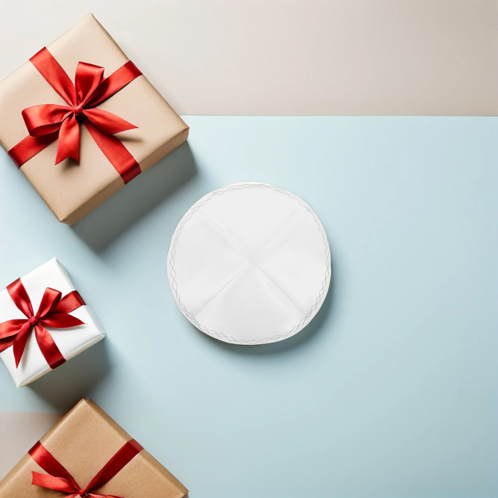 2Pcs White Jewish Kippah for Men Teens Lightweight Skull Cap for Shabbat Weddings Holidays Religious Prayer Ceremony