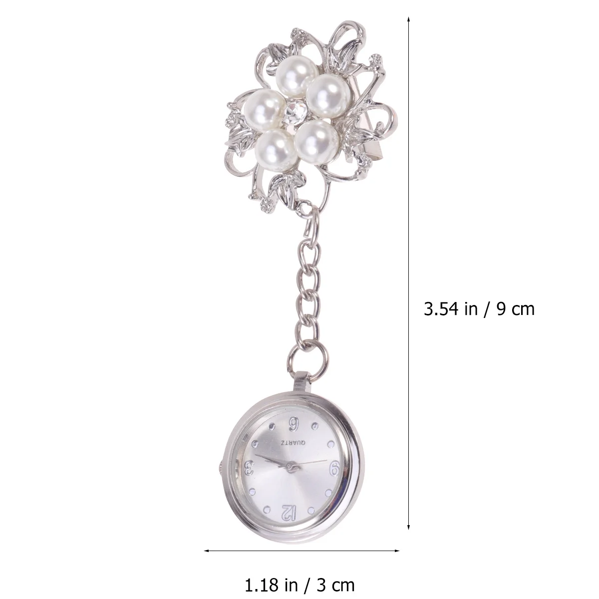 Nurse Quartz Flower Pattern Brooch Watch Doctor Pocket Watch For Doctor Medical Staff Gift Durable Pin Timepiece