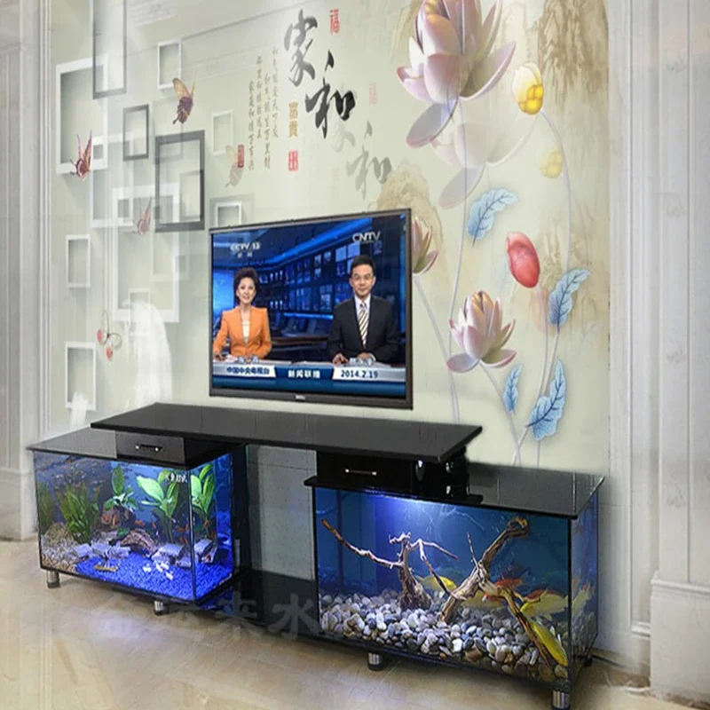 TV Cabinet Fish Tank Aquarium Super White Fish Tank Change Water Double Filter Ecological Fish Tank