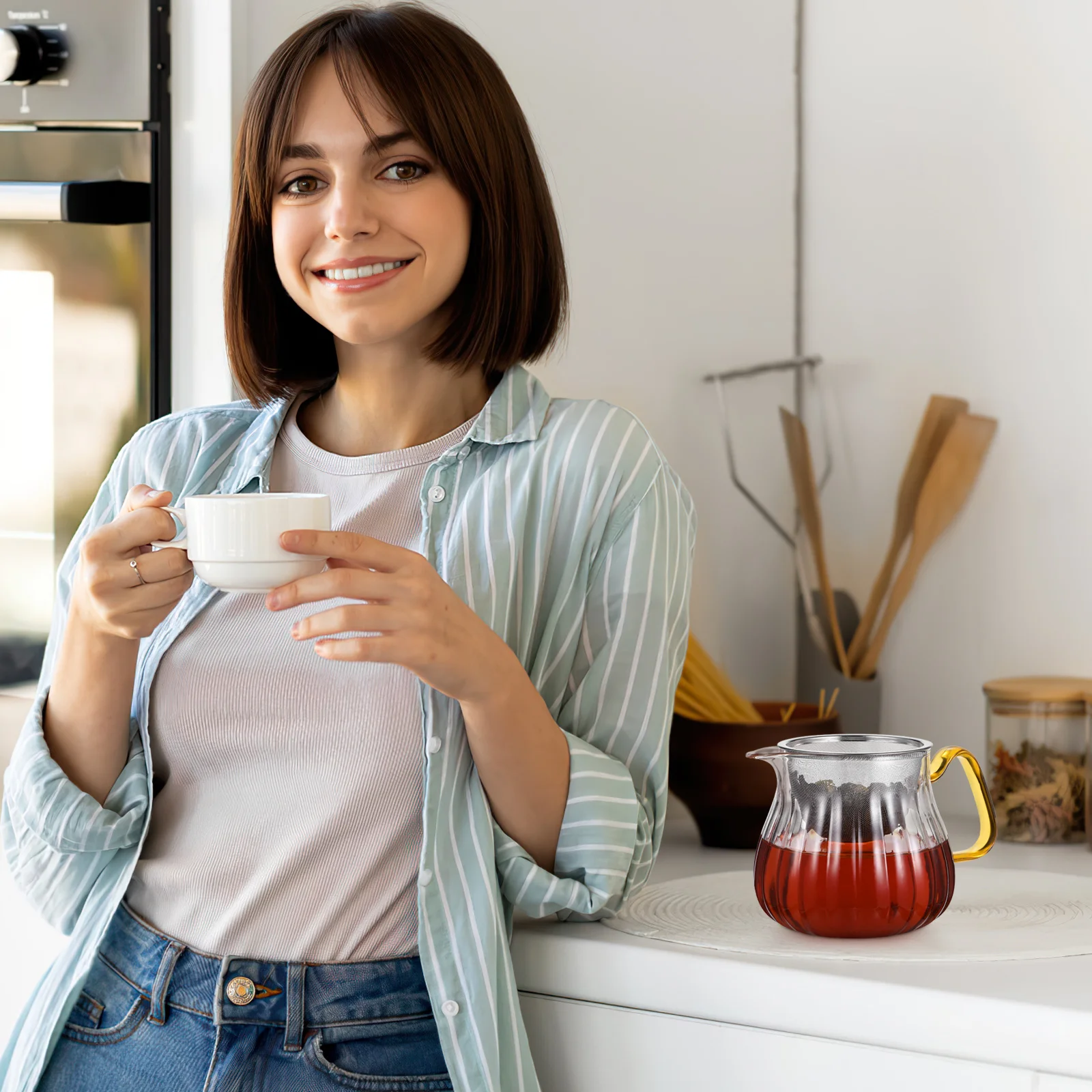 

4Pcs Stainless Steel Tea Strainer Fine Mesh Infuser for Teapot Tea Lovers Accessory Teapot Infusers Coffee Filter