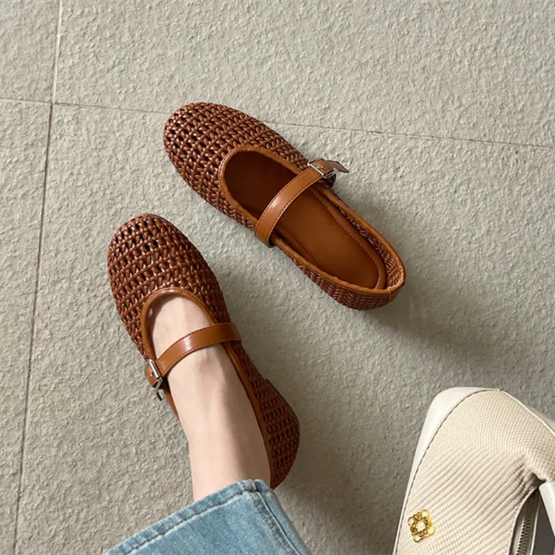Bailamos New Brand Women Flat Shoes Fashion Mesh Ladies Elegant Mary Jane Shoes Soft Sole Outdoor Dress Ballerinas