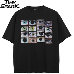 2024 T-Shirt Streetwear Eye World Graphic T Shirt Cotton Hipster Men Tshirt Unisex Tops Tees Black Hip Hop