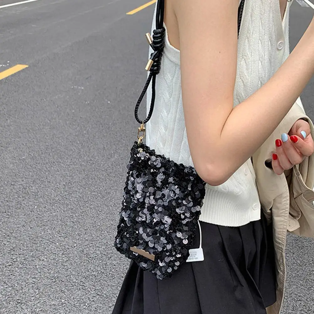 Mini Sequins Shoulder Bags for Women 2026 Designer New Evening Party Bling Bling Crossbody Bag Handbags and Purses New Trendy
