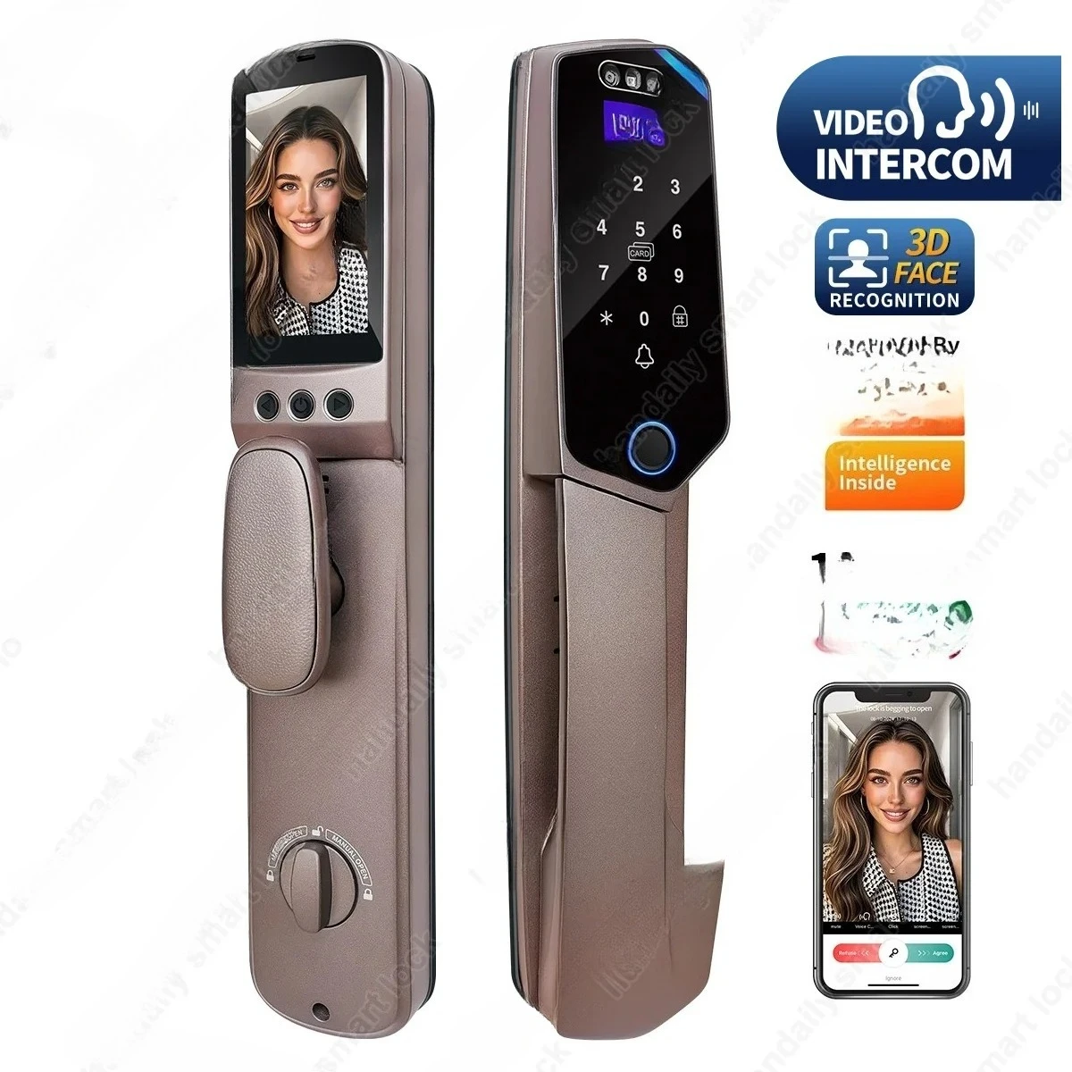 Tuya Smart Door Lock Wifi 3D Face Recognition Digital Lock Fingerprint Cerradura Inteligente  NFC Card Keyless Lock