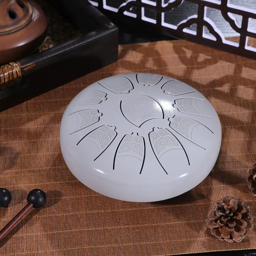 6 Inch Professional Tongue Drum with Drumsticks Tutorial Book Finger Cot Phonetic Sticker Drum Rack Storage Bag