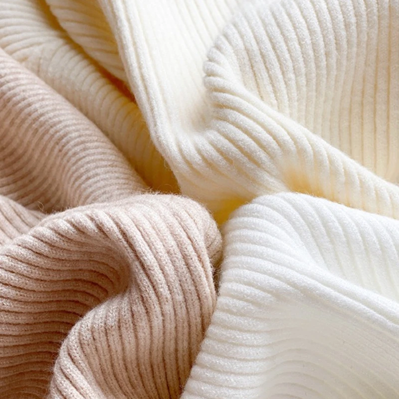 Jerséis ajustados informales de manga larga para mujer, Tops básicos de punto con botones a la moda, suéter de cuello alto, moda coreana, ropa sencilla y elegante