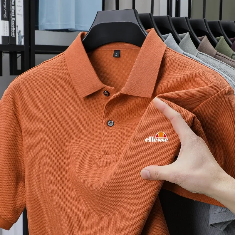 High End Mens Clothing Brand New Product Letter Embroidery Design Breathable POLO Shirt Summer Comfortable Pure Cotton Short Top