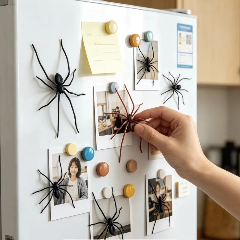 Spider Fridge Magnet Prank Gadget Refrigerator Magnet Funny Home Kitchen Office Bedroom Dorm Apartment Horror Magnetic Decor
