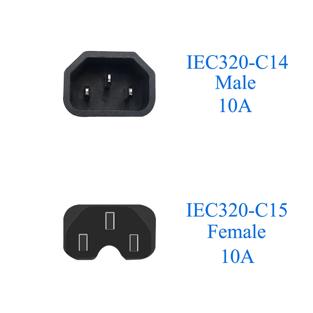 C14-C15 IEC 320 C13 Male to C15 Kettle Plug Female Power Adapter C16 to C14 PLUG CONVERTER Connector Extension Socket