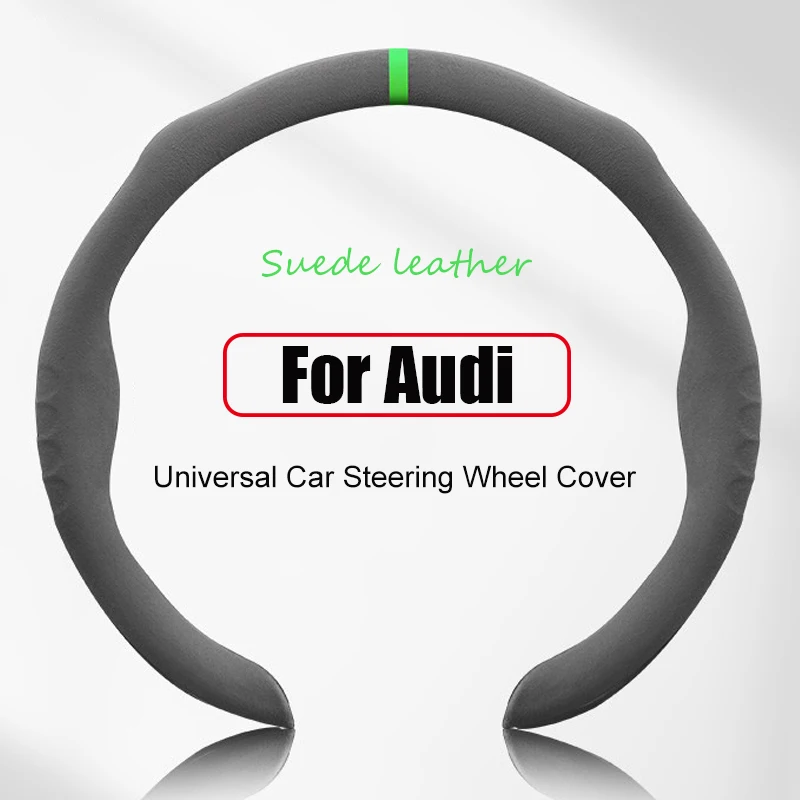 

Suede Car Steering Wheel Cover Breathable Leather Non-slip Booster Cover For Audi A1 A3 8V 8P 8L A4 A5 B6 B7 A6 A7 C5 C6 4F