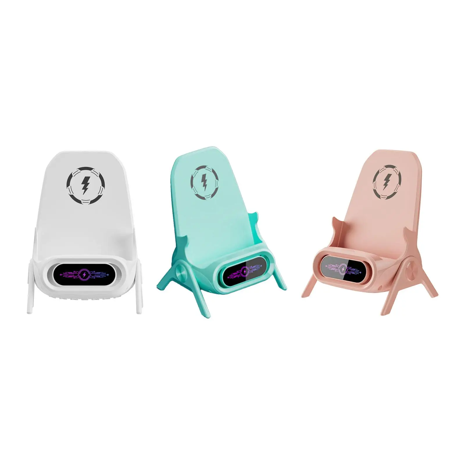 Mini Chair Cordless Charger Tabletop Ornament Stable Support 15W Fast Charging Multifunctional Phone Holder 3 in 1 Fast Charger