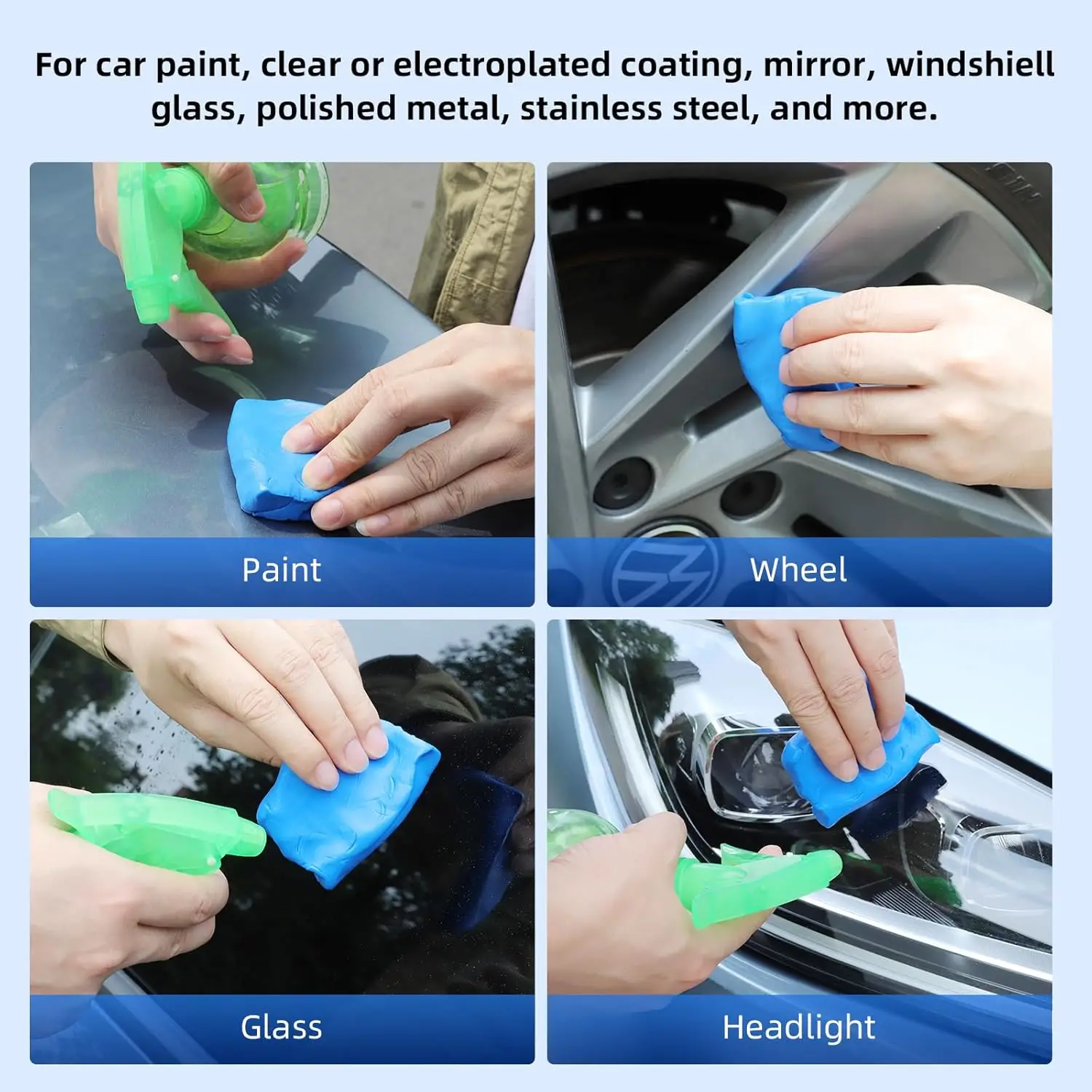 SIKEZHAN Car Detailing Clay Bar Auto Magic Clay for Deep Cleaning Paint Surfaces Removes Fallout Overspray Rust Iron image 5