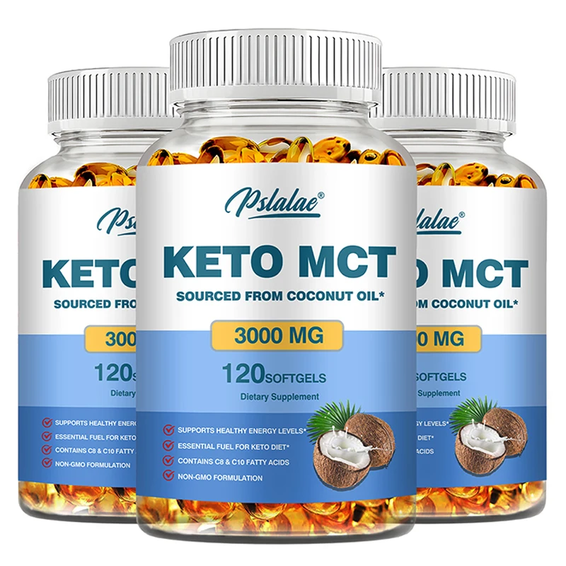 แคปซูลน้ํามัน Keto MCT - ให้พลังงาน ปรับปรุงการย่อยอาหาร และช่วยรักษาน้ําหนักที่ดีต่อสุขภาพ