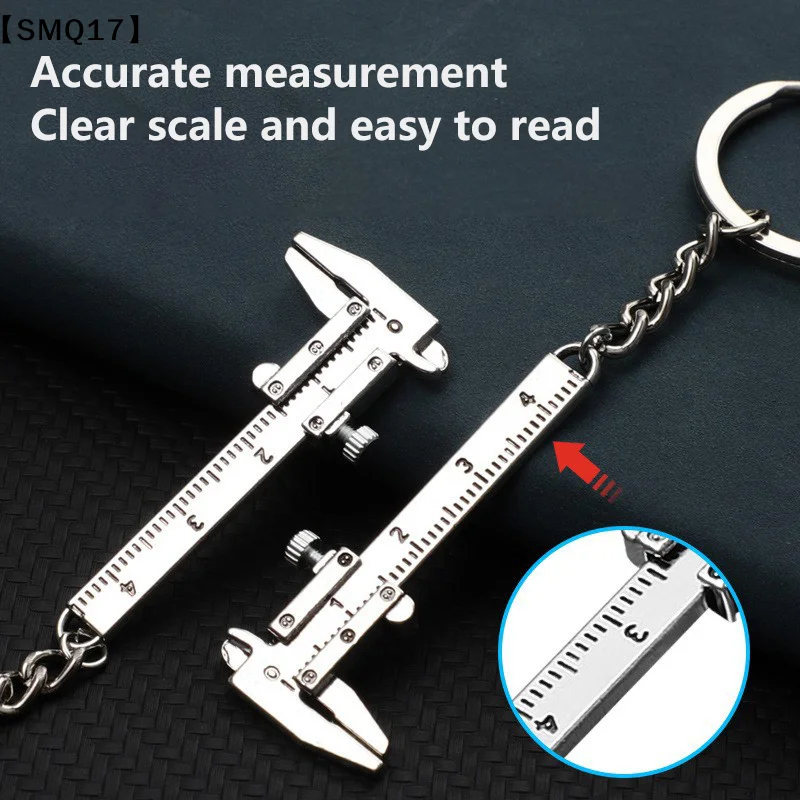 Mini Metal Ruler Vernier Calipers Keychain Portable 0-4cm Keyring Measurement Tool Car Hanging Accessor Jewelry Calipers【SMQ】