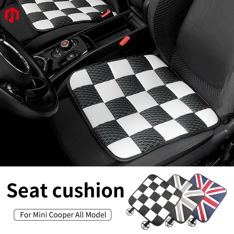 Union Jack PU Ice Silk Cushion Seat Cushion Covers Pad For Mini Cooper F56 F60 F55 R56 R60 J01 J05 U25 F65 F66 Car Accessories