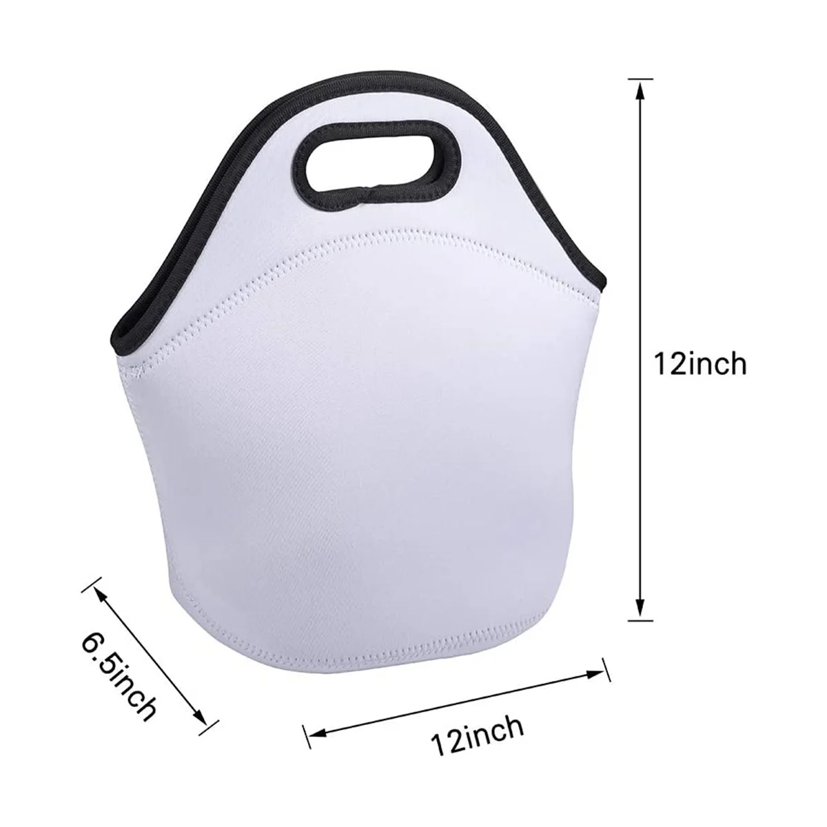 Sublimation Blank Lunch Bag Reusable Insulated Thermal Lunch Box Carry Case Handbags Tote with Zipper