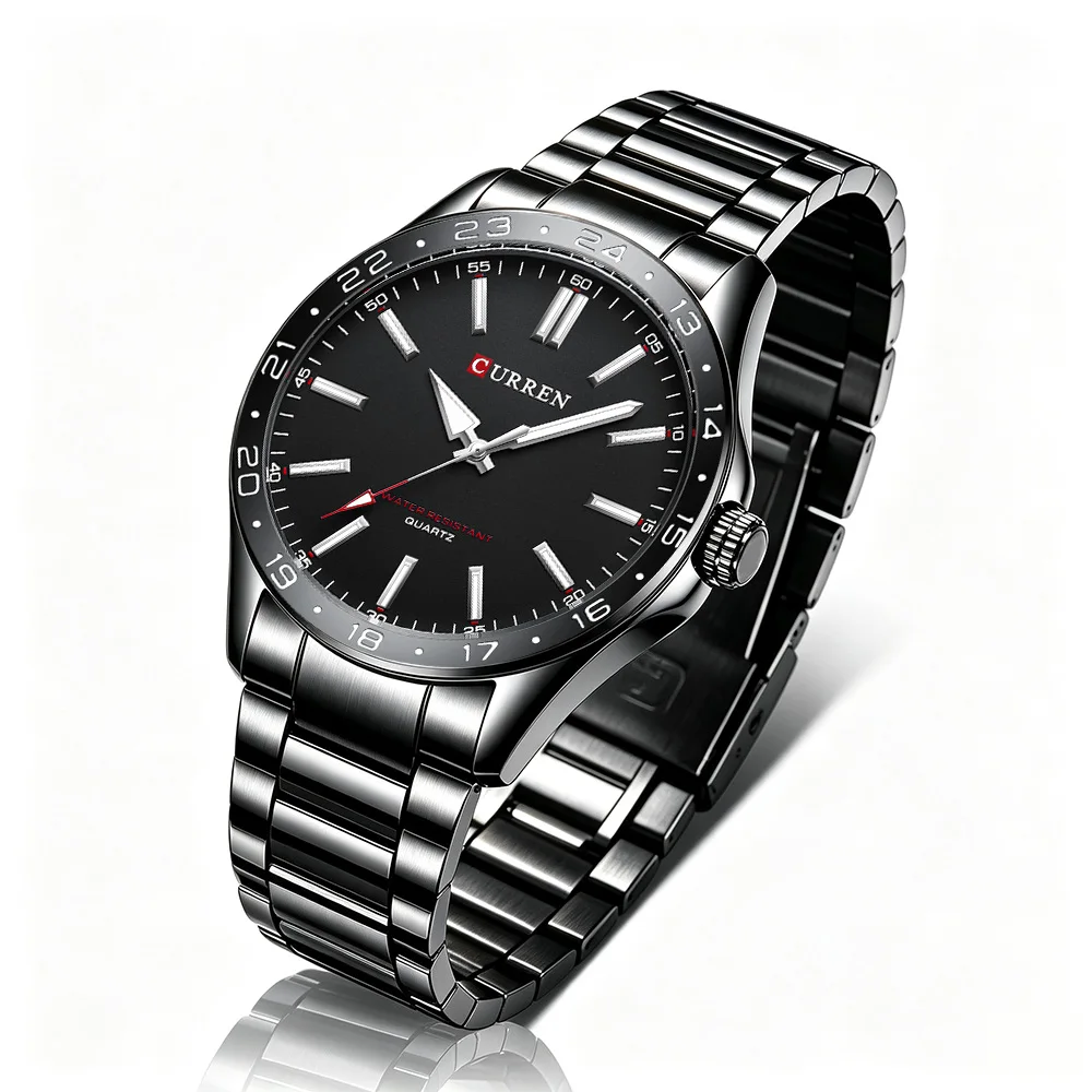 CURREN 8452 Men Quartz Watch Ultra Thin Luminous Dial Simple Business Wristwatch Stainless Steel Strap Relogio Masculino