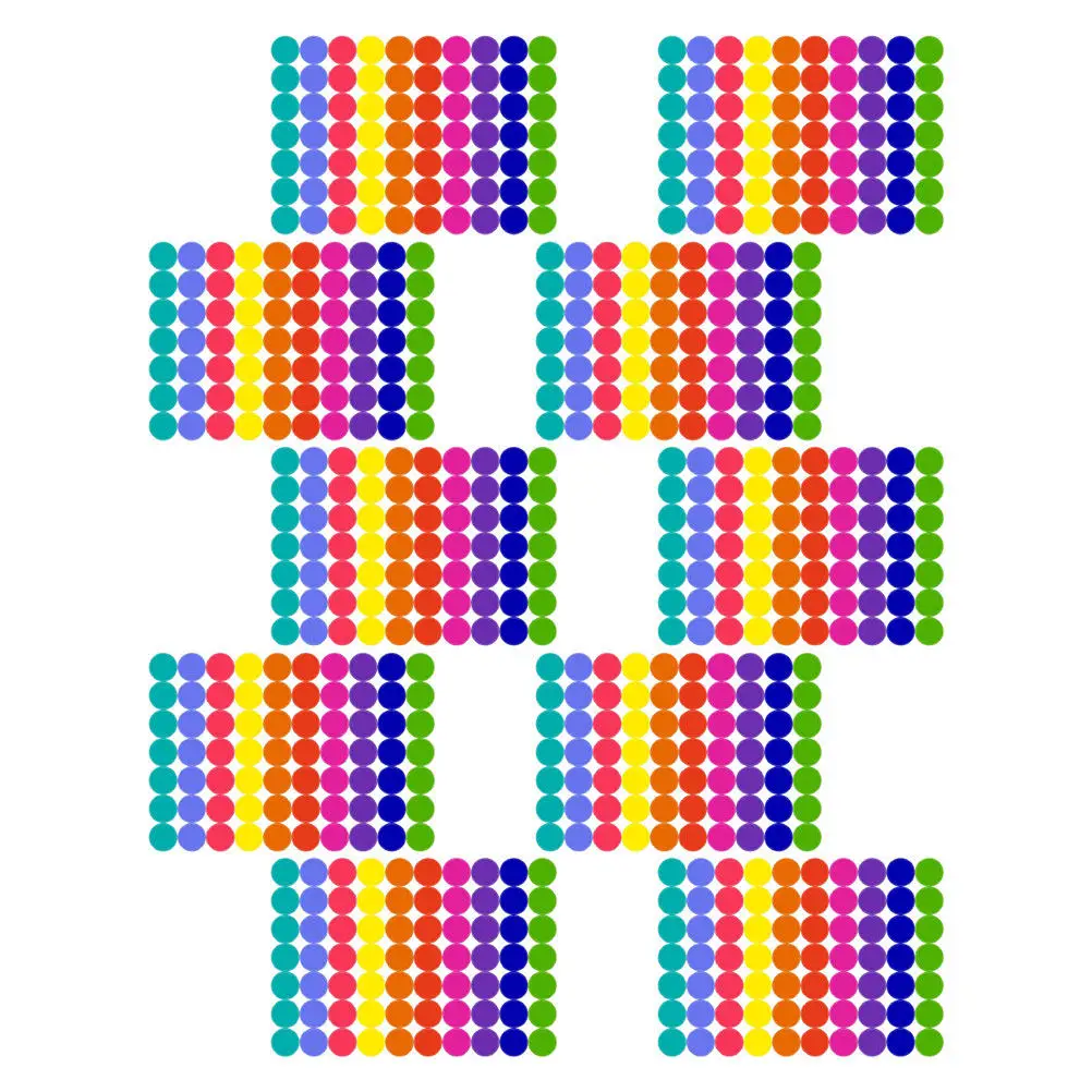 10Sheets Colored Dot Stickers Removable Adhesive Labels for Organizing Inventory Pricing Gift Sealing Round Coding Stickers