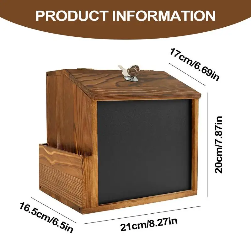 صندوق التصويت صندوق تعليق ريترو مع سبورة مقفلة صندوق بريد خشبي ريترو جدار جبل للتبرع الخيرية الصلاة السحب الأعمال