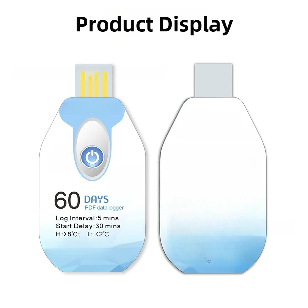 PDF Report Generator White USB Temperature Logger No Software Needed Automatic PDF Report IP67 Waterproof Rating