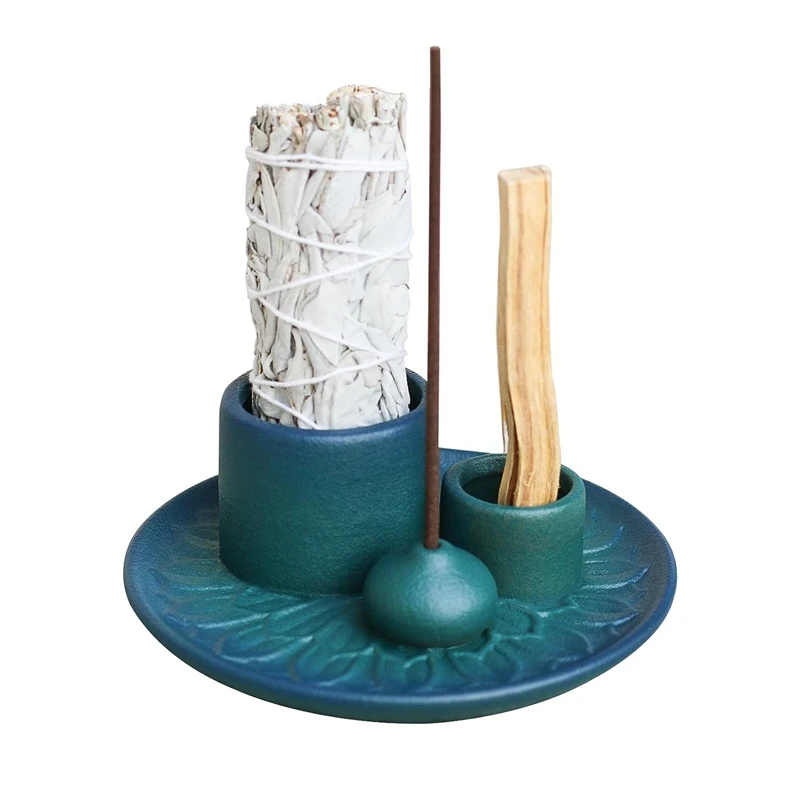 Multi-Purpose Handmade Incense Burner For Incense Sticks, Sage Holder For Burning, Ash Catcher Tray