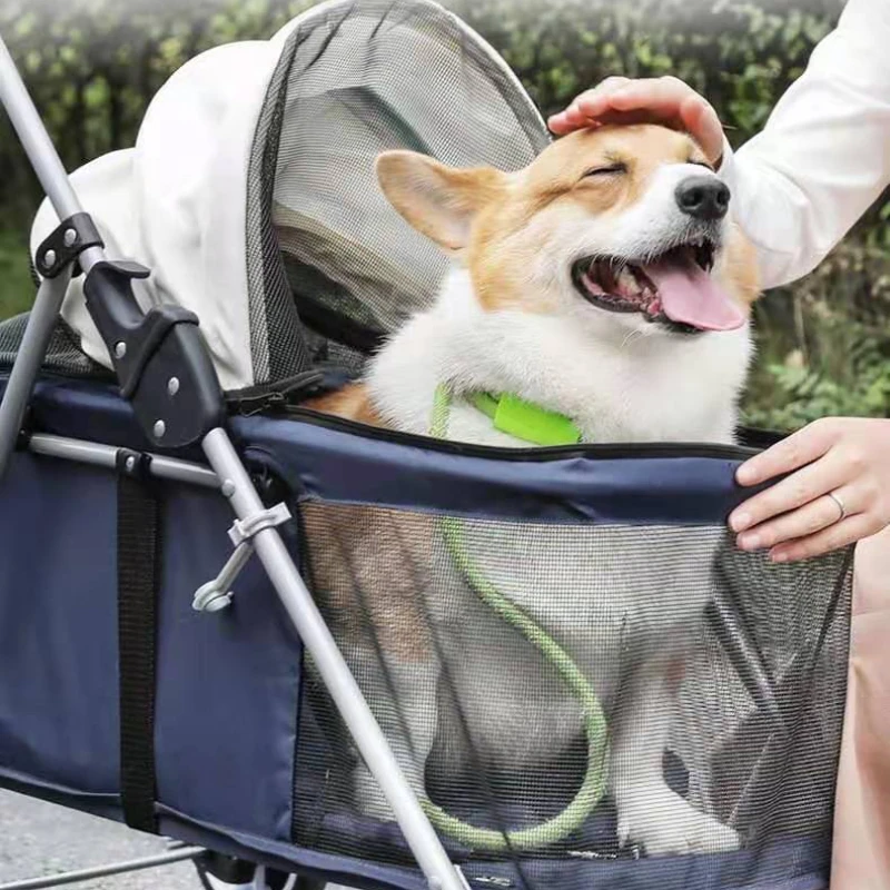 

Outdoor Pet Cart Portable Folding Pet Stroller Car Dog Cat Teddy Mouse Rabbit Small Lightweight Carriage Pet Cart Dog Carrier