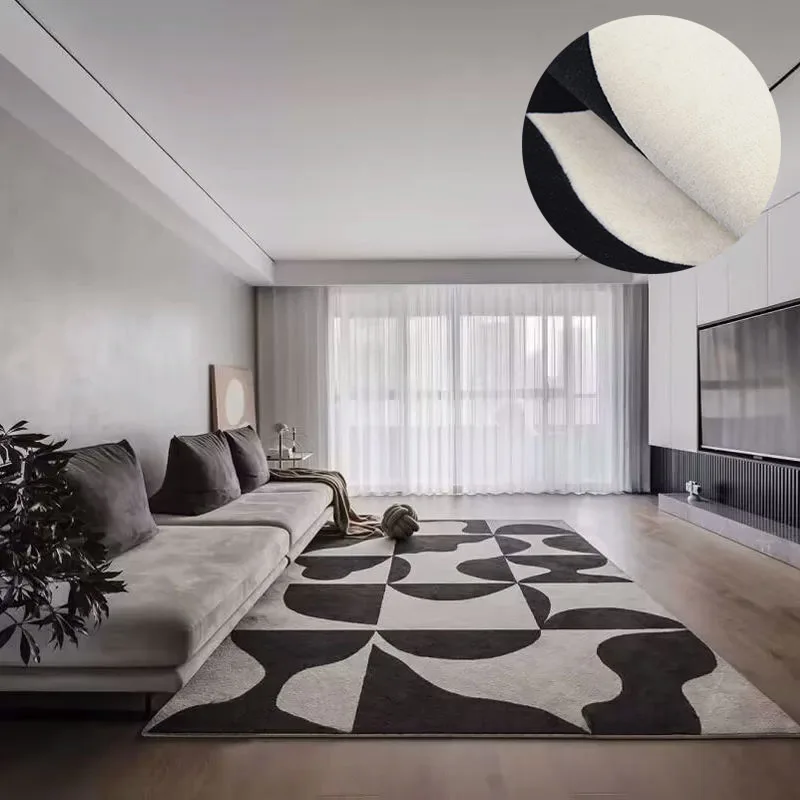 

Modern Minimalist Carpets for Living Room Black and White Grid Bedside Rug Nordic Rugs for Bedroom Large Area Cloakroom Carpet