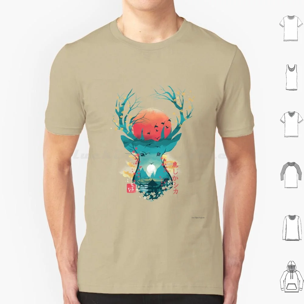 

Japanese Deer T Shirt Cotton Men Women DIY Print Deer Animals Nature Landscape Ukiyoe Japan Japanese Artistic