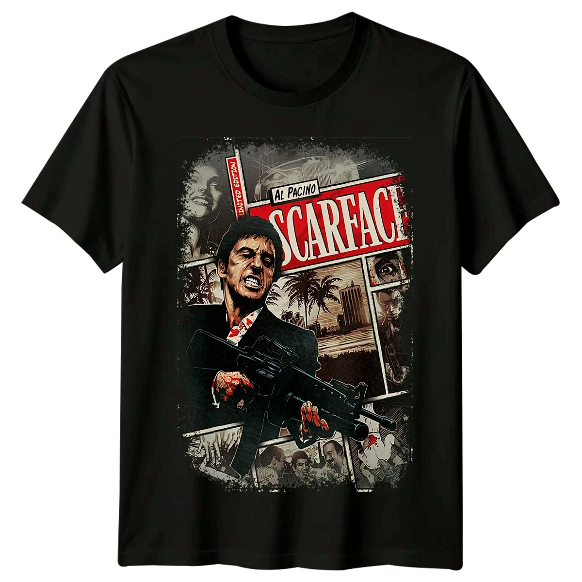 Men'S Fashion From The 80S - Scarface T-Shirt Erkekler Yaz Al Pacino