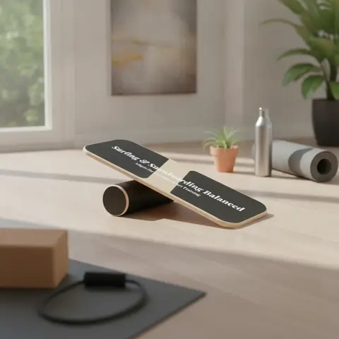Roller Balance Board Rounded Corners Wooden Balance Board Fitness Equipment Portable Physical Rehabilitation