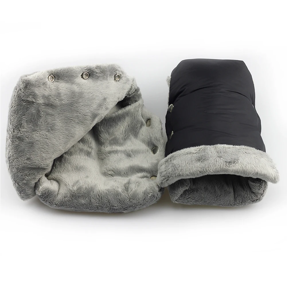 Carriage Hand Cover Waterproof Stroller Muff Gloves Windproof Plush Push Cart Gloves Thickened Stroller Accessories