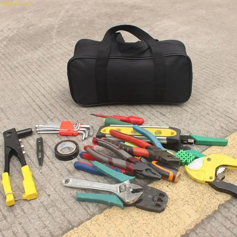 W3JE Waterproof Oxford Cloth Tool Bag for Electricians Woodworkers Repairmen Multipurpose Large Capacity Storage Bag