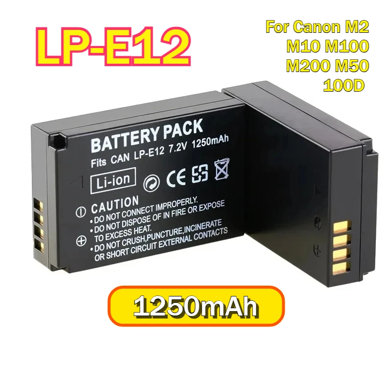 LP-E6P 6 LP-E6N 7.2V Battery for Canon LPE12 EOS 100D M50 M10 M100 M2 M200 Kiss X7 SX70 Rebel SL1 DSLR Replacement Battery