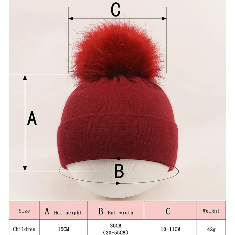 New Cute Wool Pompom Baby Hat Children Cap Warm Autumn Winter Hats For Kids Girls Boys Newborn Cotton Warmer Beanie Caps 0-12M