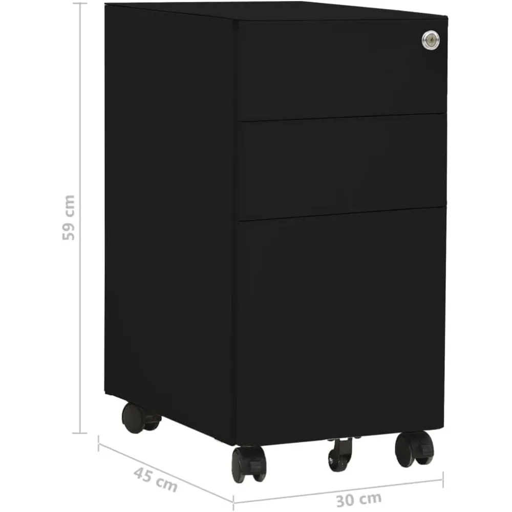 File Cabinet Black Steel File Cabinet Rectangular Modern