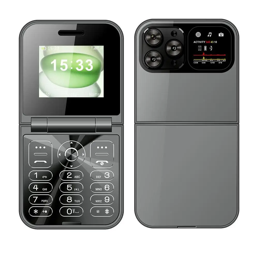 

Mini New Flip Mobile Phone FM Radio Small Flip Cellphone Magic Voice MT6261 GSM Dial Speed Dual Blacklist With SIM Camera C D5A4