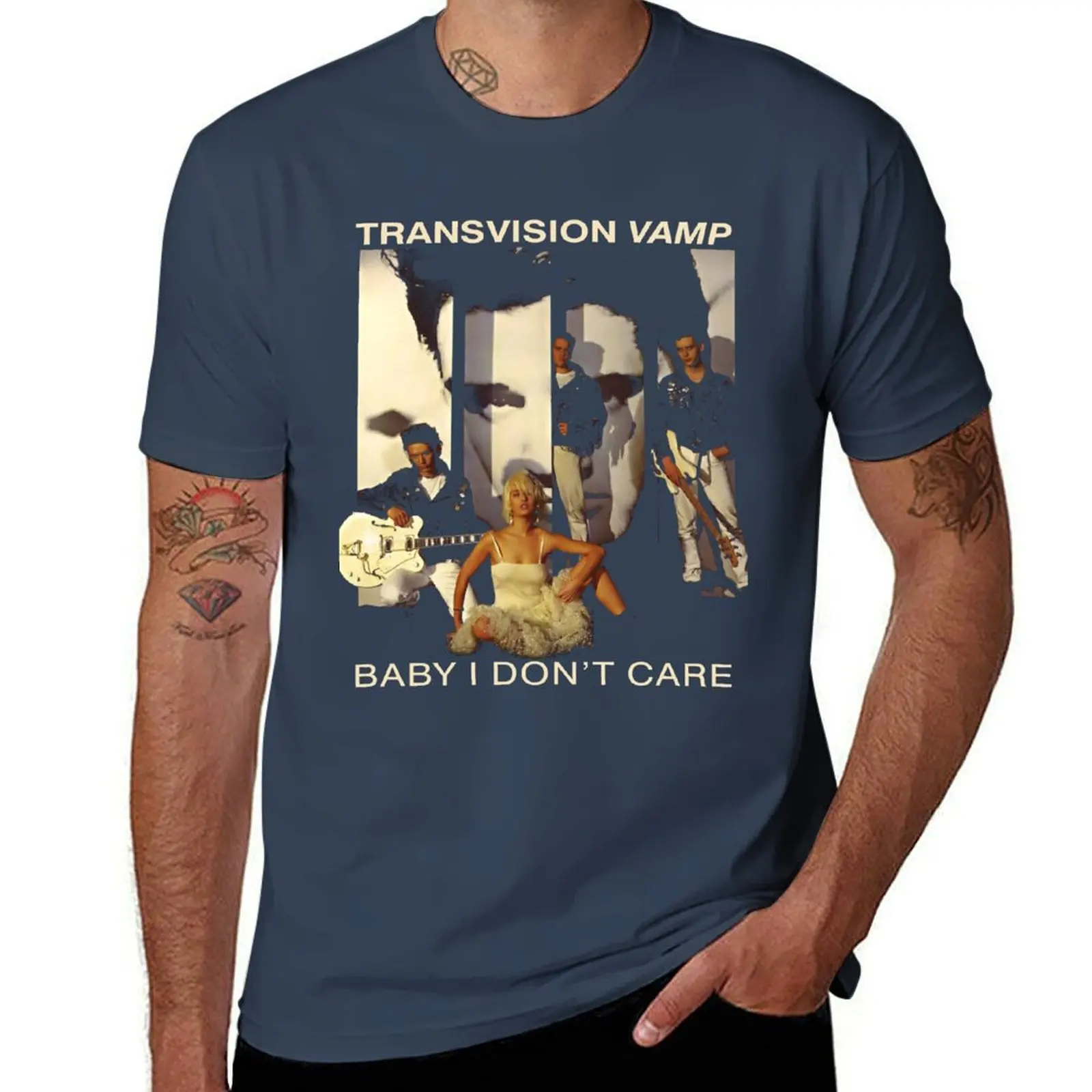

Gift For Men Funniest Transvision Vamp Beautiful Model Retro Vintage T-Shirt men t shirt cotton 100% T-Shirt