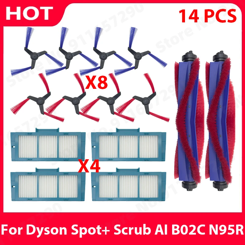 

For Dyson Spot+ Scrub AI B02C N95R Vacuum Cleaner Spare Parts Main Roller Brush Side Brush Hepa Filter Replacement Accessories
