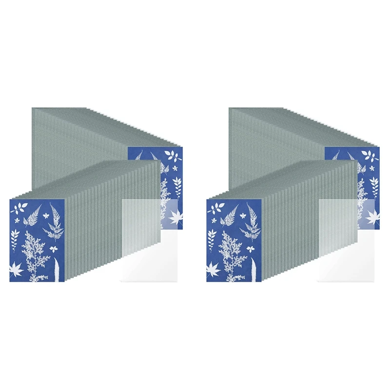 122Pcs Sun Print Paper Cyanotype Paper Kit,Solar Drawing Paper Sensitivity Sun Print Nature Printing Paper(5.9X3.9 Inch)