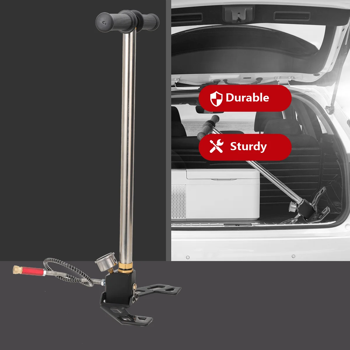 3-Stufen-PCP-Pumpe + Manometer 4500PSI Reifen Kajak Ball Aufblasbare Gewehrluftpumpe Füllständer Hochdruck-Handpumpe – Detail 12