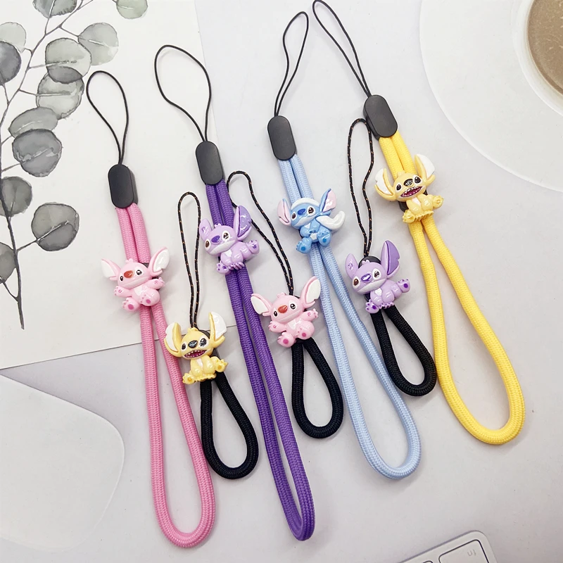 

Cute Stitch mobile phone lanyard wrist type anti-loss mobile phone hanger chain women's short pendant headphone key anti-loss