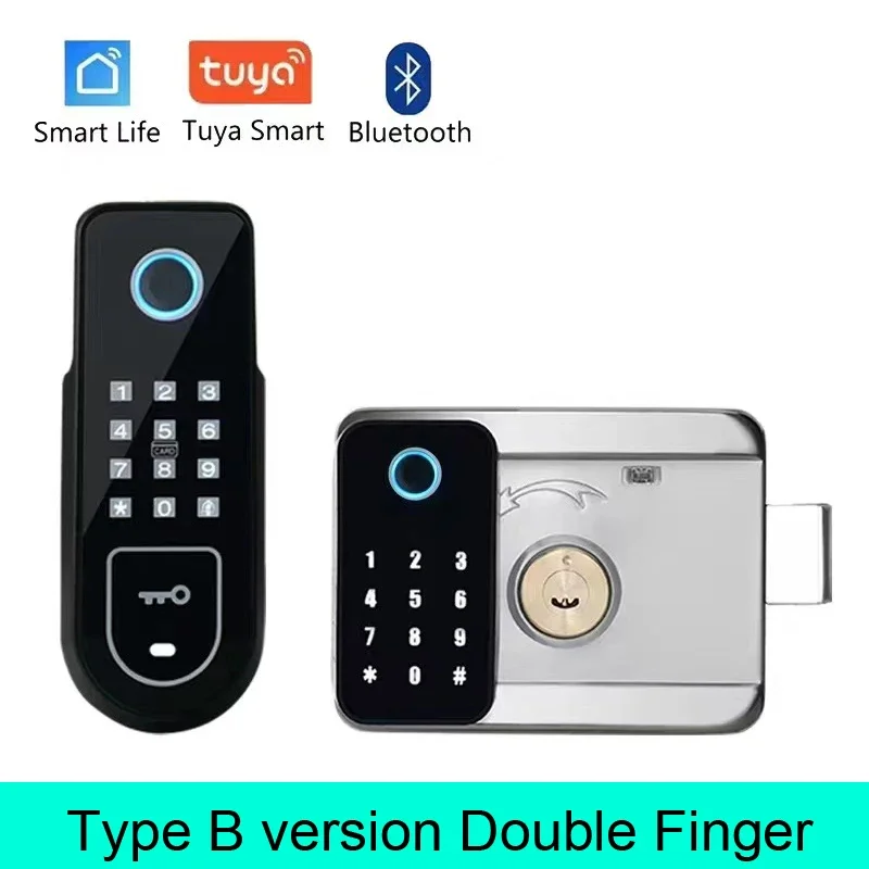 

Приложение Bluetooth Tuya, умный дверной замок с отпечатком пальца, пароль для ворот, RFID-карта, замок с болтом, электронный дверной замок
