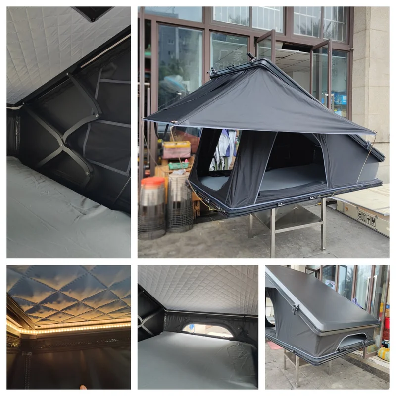 High Quality Wholesale 2-3 Person Australia Aluminum Triangle Hard Shell Four Season Car Roof Top Tent For Outdoor Camping